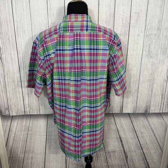 Ralph Lauren Men's 4XB Mutlicolor Plaid Short Sleeve Button-Front Shirt - Picture 4 of 7